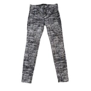 J Brand Women's Fog Super Skinny Button Jeans Sz 12 Sz‎ 30 Black White Denim